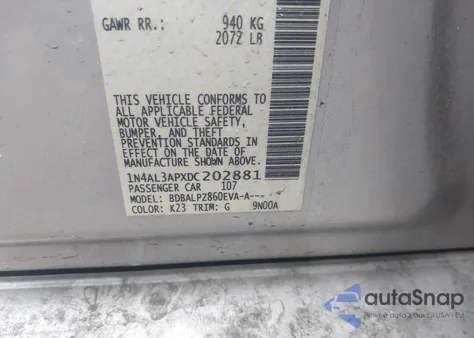 2013 Nissan Altima 2.5 z USA, uszkodzony, nr VIN 1N4AL3APXDC202881